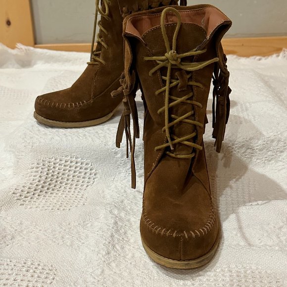 Ankle Brown Suede Boots - Picture 1 of 2